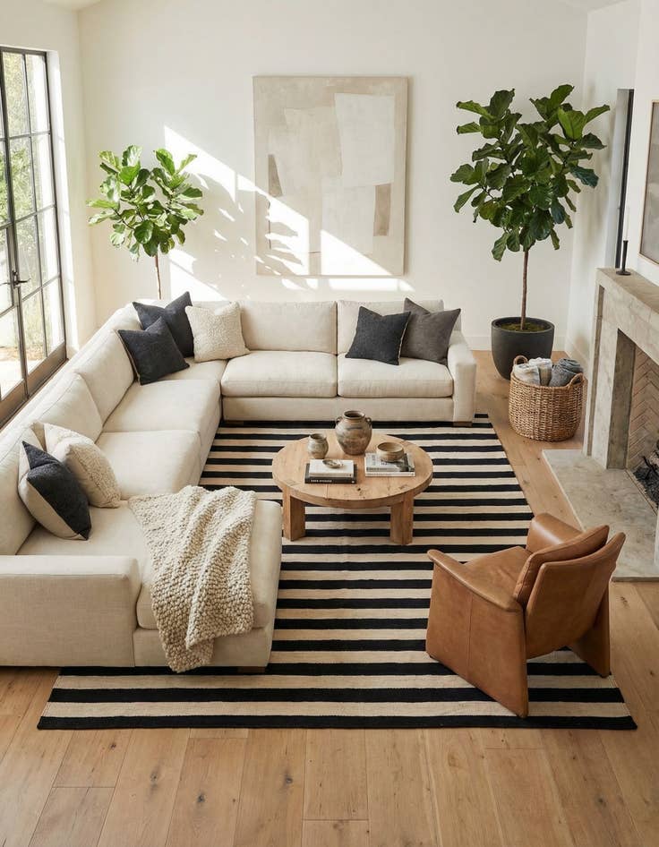 Detail image of 5' 9 x 7' 9  Hand Woven Kilim Modern Wool Rug