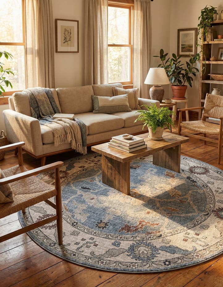7' x 7' Eco Traditional Round Rug