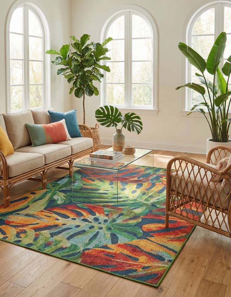 Detail image of  6' 1 x 9'  Washable Baja Indoor / Outdoor Rug