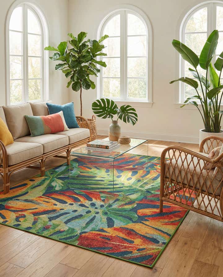 6' 1 x 9' Easy-Clean Baja Indoor / Outdoor Rug