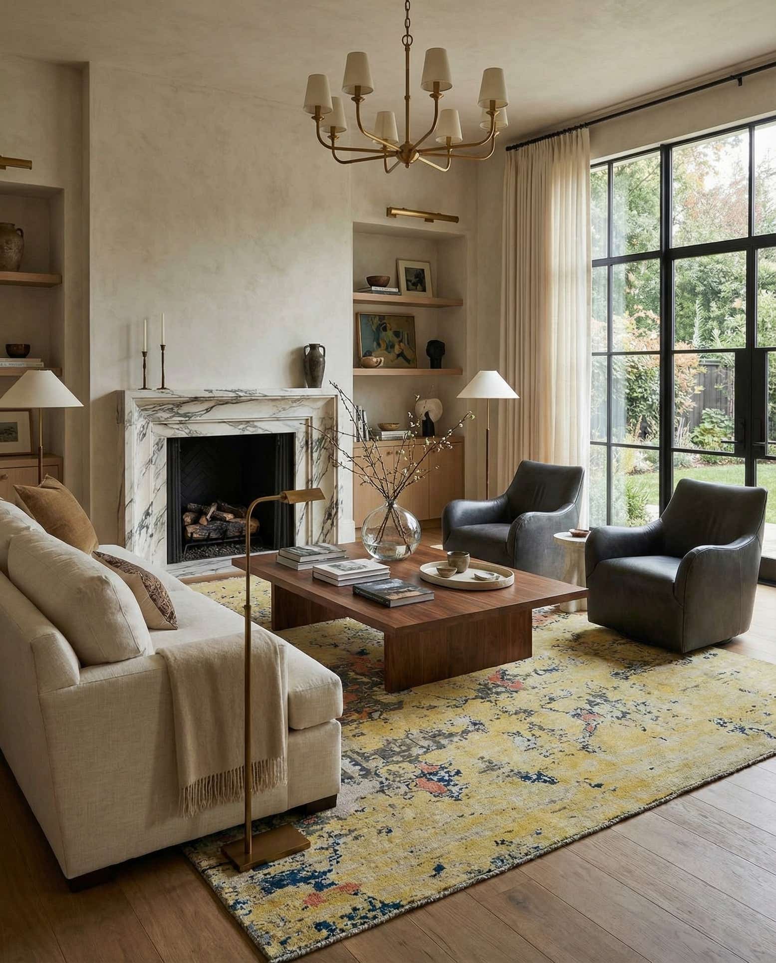 12' 7 x 15' 4 Hand Knotted Darya Wool Rug