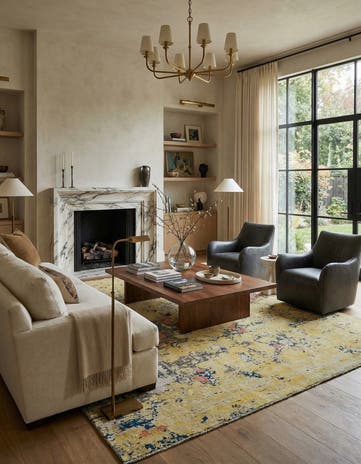 12' 7 x 15' 4 Hand Knotted Darya Wool Rug