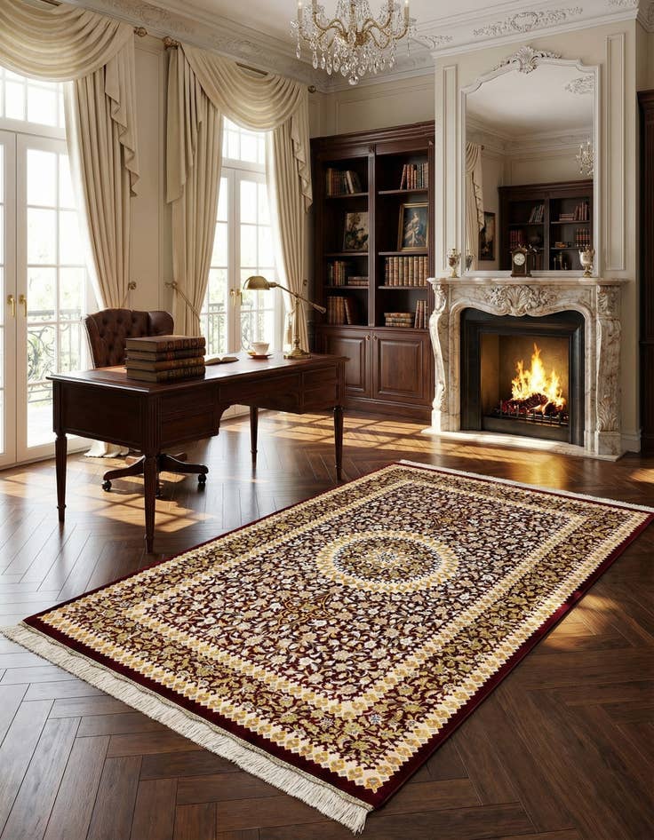 Detail image of 3' 3 x 5' 1 Ghom Silk Rug