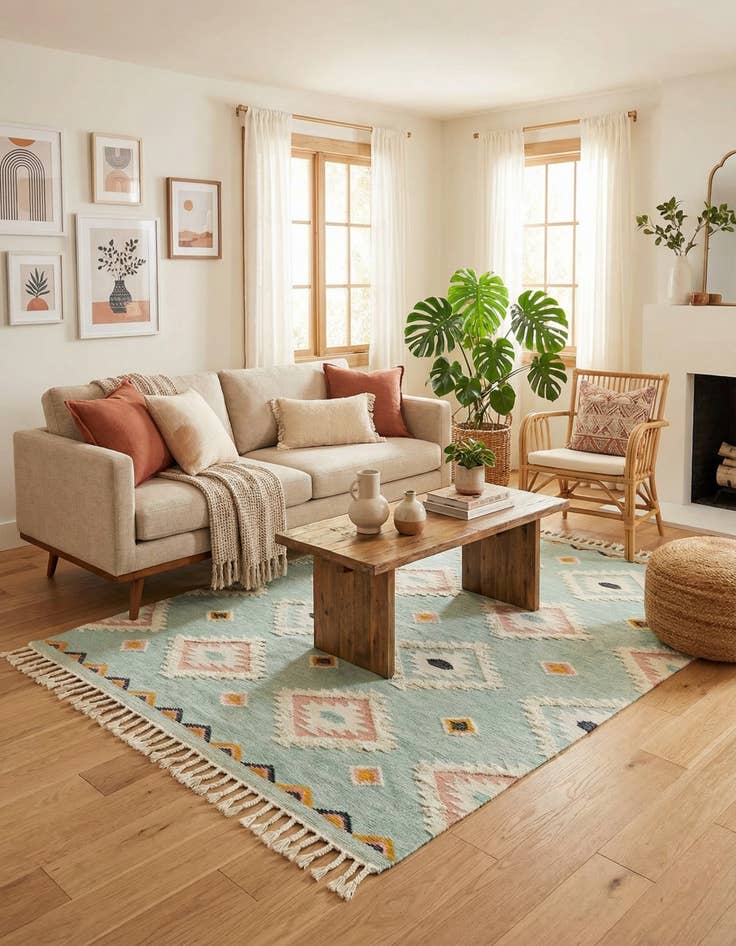 Detail image of  8' x 11'  Hand Woven Arizona Wool Rug