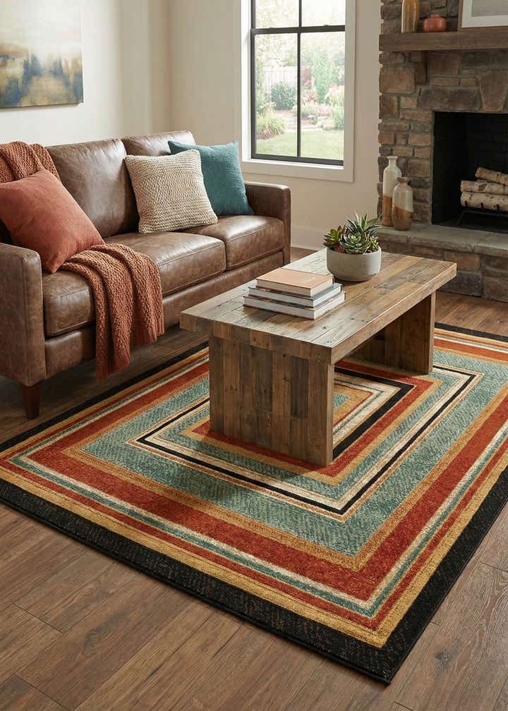 5' 3 x 8' Easy-Clean Modern Indoor / Outdoor Rug