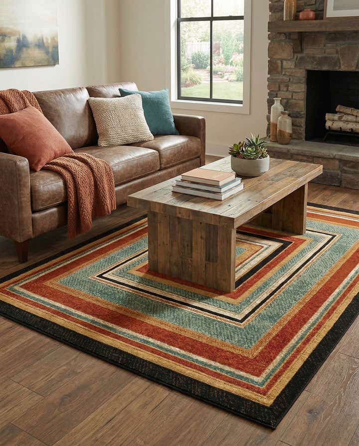 5' 3 x 8' Easy-Clean Modern Indoor / Outdoor Rug