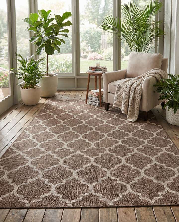 9' x 12' Easy-Clean Trellis Indoor / Outdoor Rug