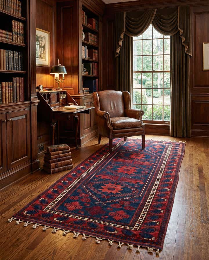 3' 6 x 6' 3 Hand Knotted Afghan Akhche Oriental Wool Rug