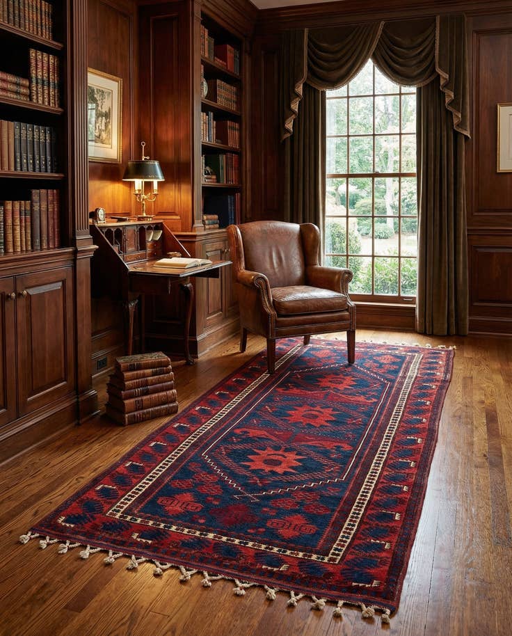Detail image of 3' 6 x 6' 3 Hand Knotted Afghan Akhche Oriental Wool Rug