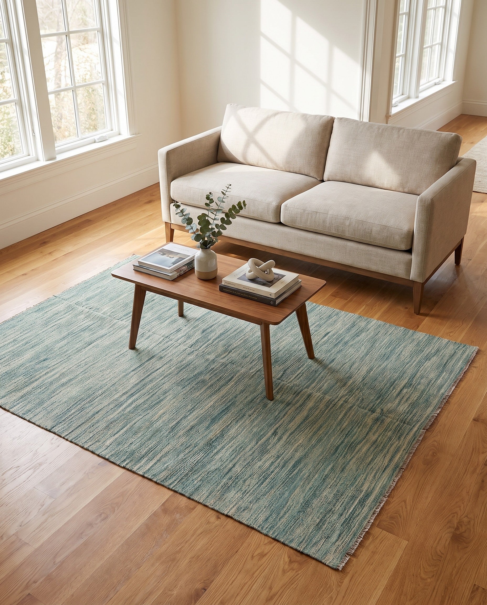4' 9 x 6' 6 Hand Woven Kilim Modern Wool Rug
