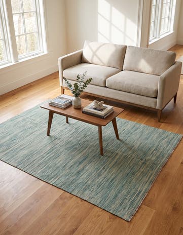 4' 9 x 6' 6 Hand Woven Kilim Modern Wool Rug