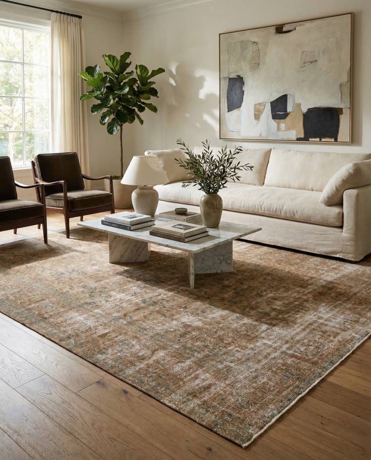 Detail image of 9' 7 x 12' 1 Hand Knotted Ultra Vintage Persian Wool Rug