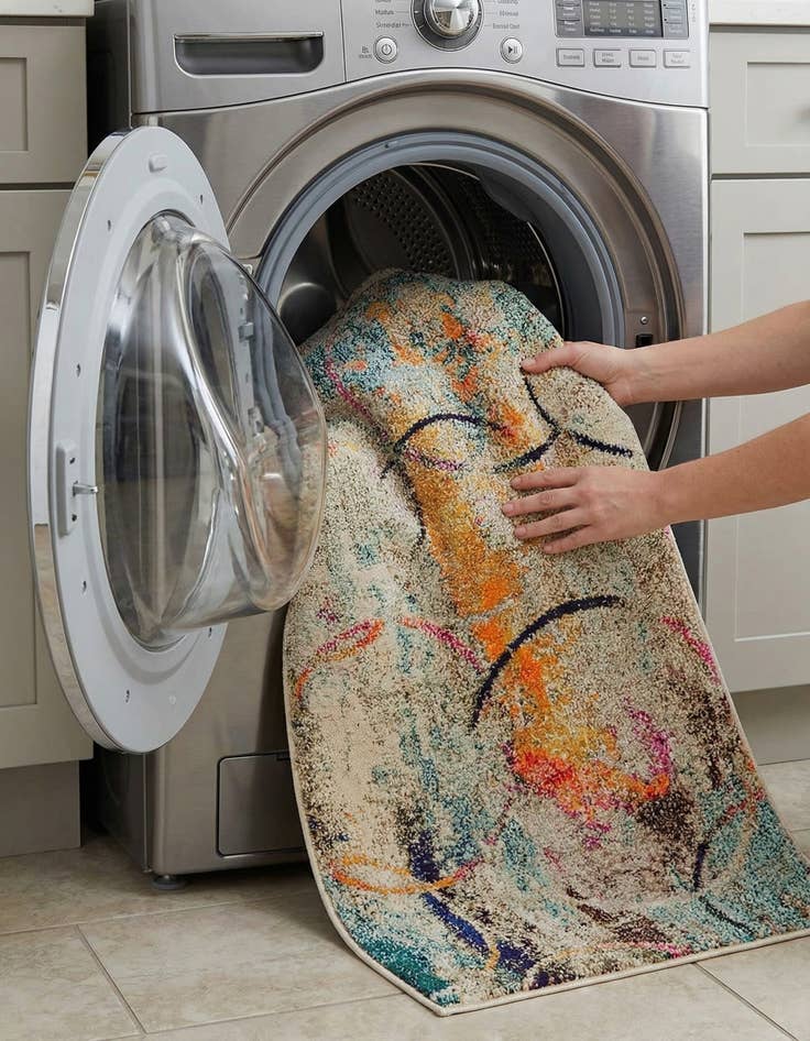 Detail image of 2' x 6' 9  Washable Spectrum Runner Rug