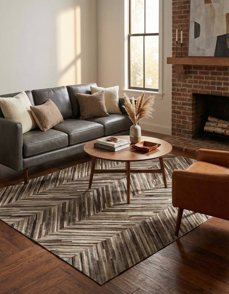 Detail image of 3' 11 x 6' 1 Cowhide - Patchwork Rug