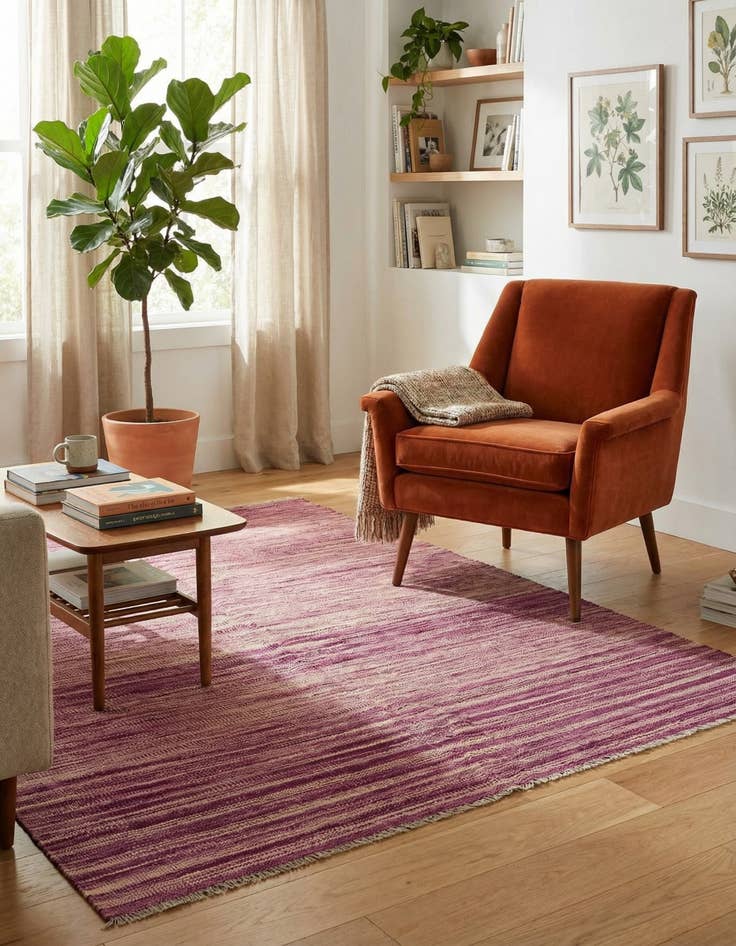 Detail image of 3' 10 x 5' 10  Hand Woven Kilim Modern Wool Rug