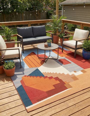 7' 10 x 10' Easy-Clean Modern Indoor / Outdoor Rug