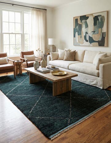 6' x 9' 5 Hand Knotted Moroccan Wool Rug