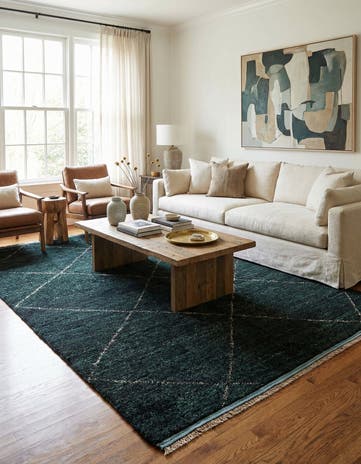 6' x 9' 5 Hand Knotted Moroccan Wool Rug