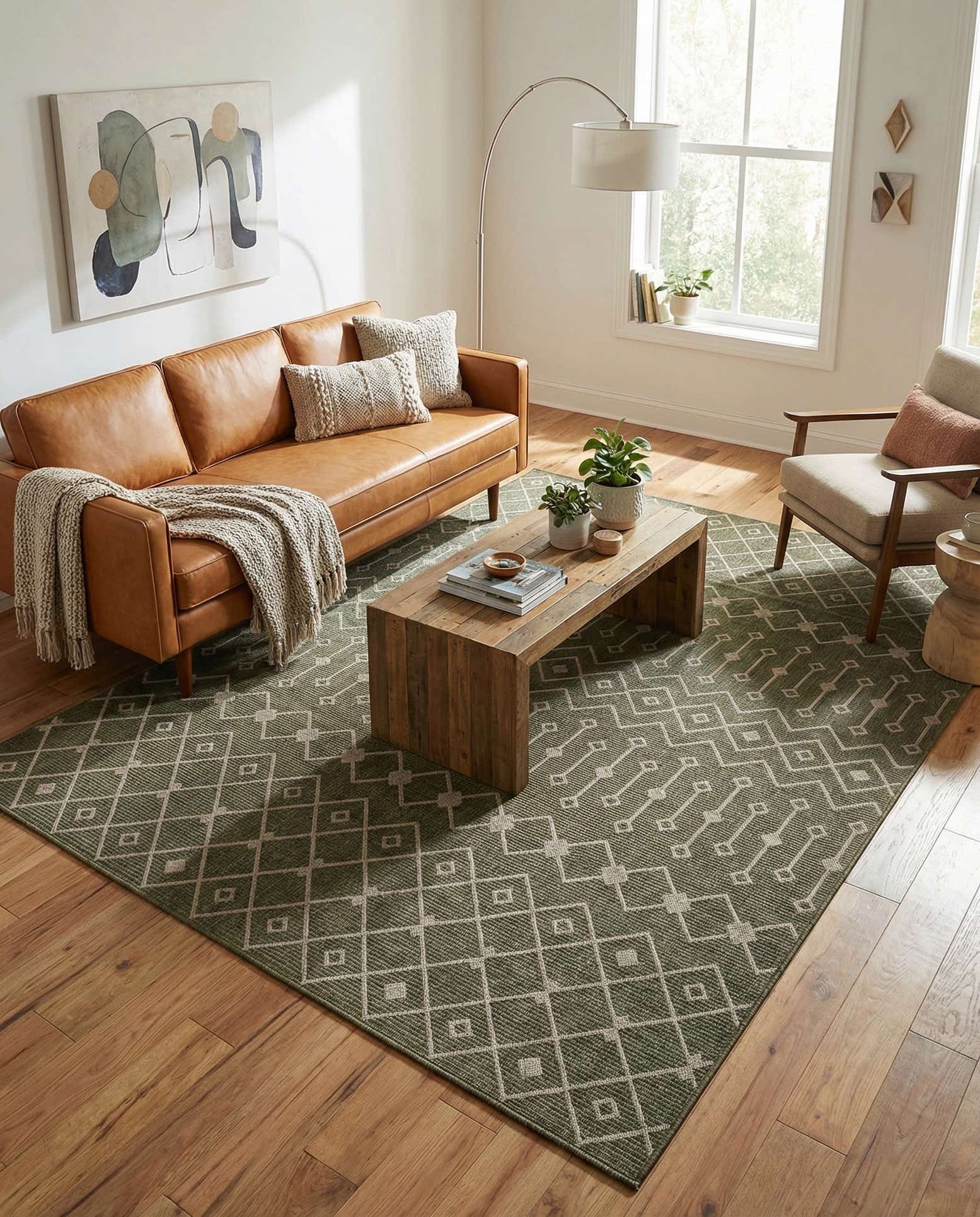7' 10 x 10' Easy-Clean Trellis Indoor / Outdoor Rug