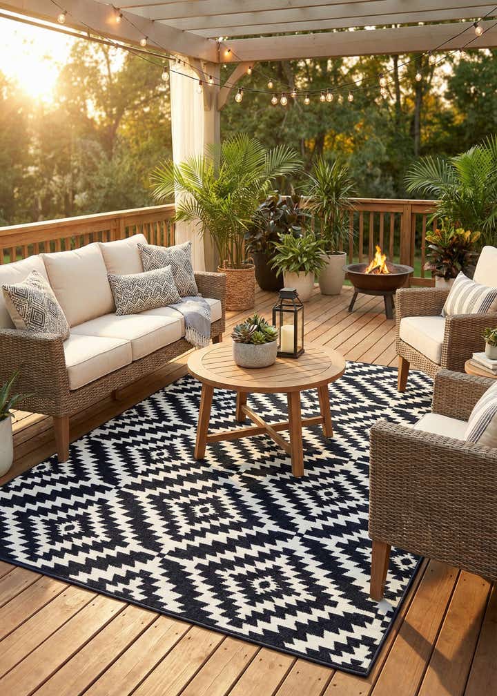 6' x 9' Easy-Clean Sabrina Soto Indoor / Outdoor Rug