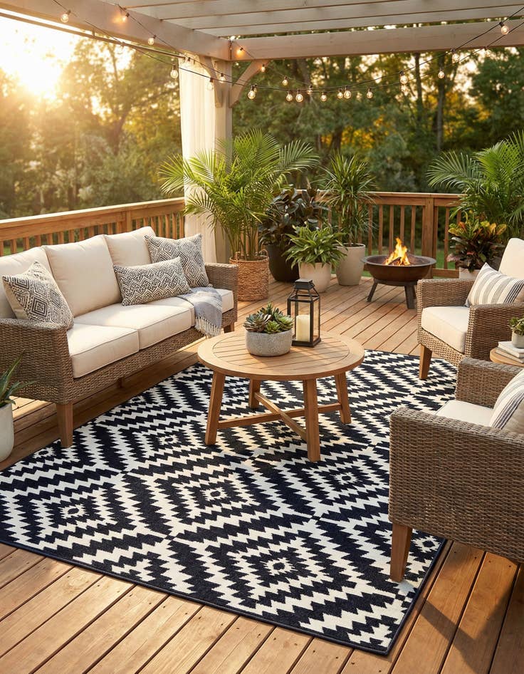 Detail image of 6' x 9'  Washable Sabrina Soto Indoor / Outdoor Rug