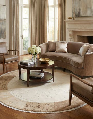 6' 7 x 6' 7 Hand Knotted Darya Wool Round Rug