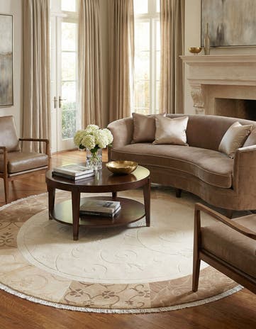 6' 7 x 6' 7 Hand Knotted Darya Wool Round Rug