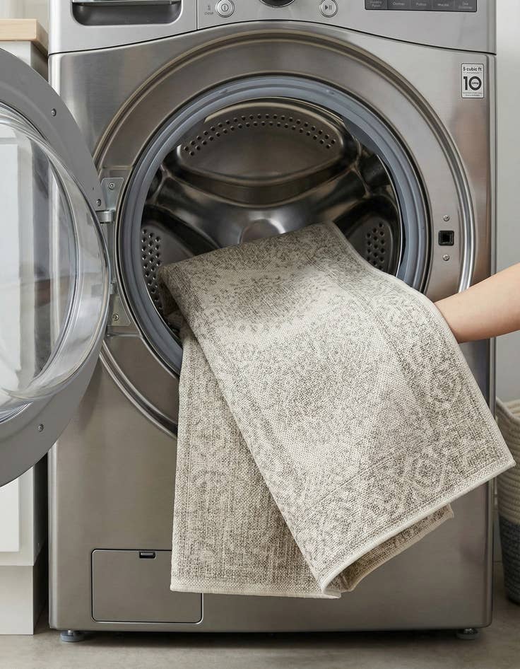 Detail image of 2' x 5' 3  Washable Traditional Indoor / Outdoor Runner Rug