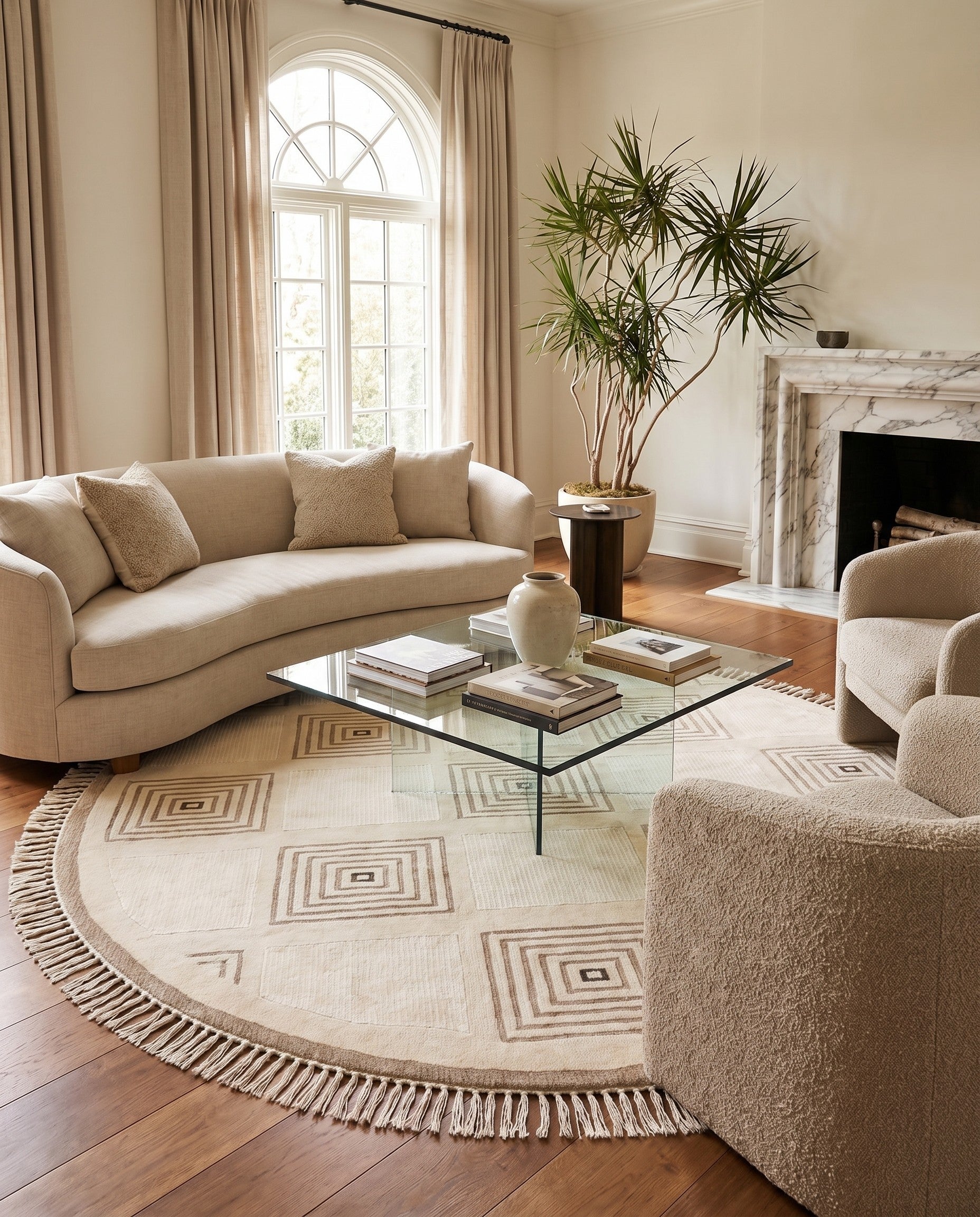 6' 3 x 6' 3 Hand Knotted Darya Round Rug