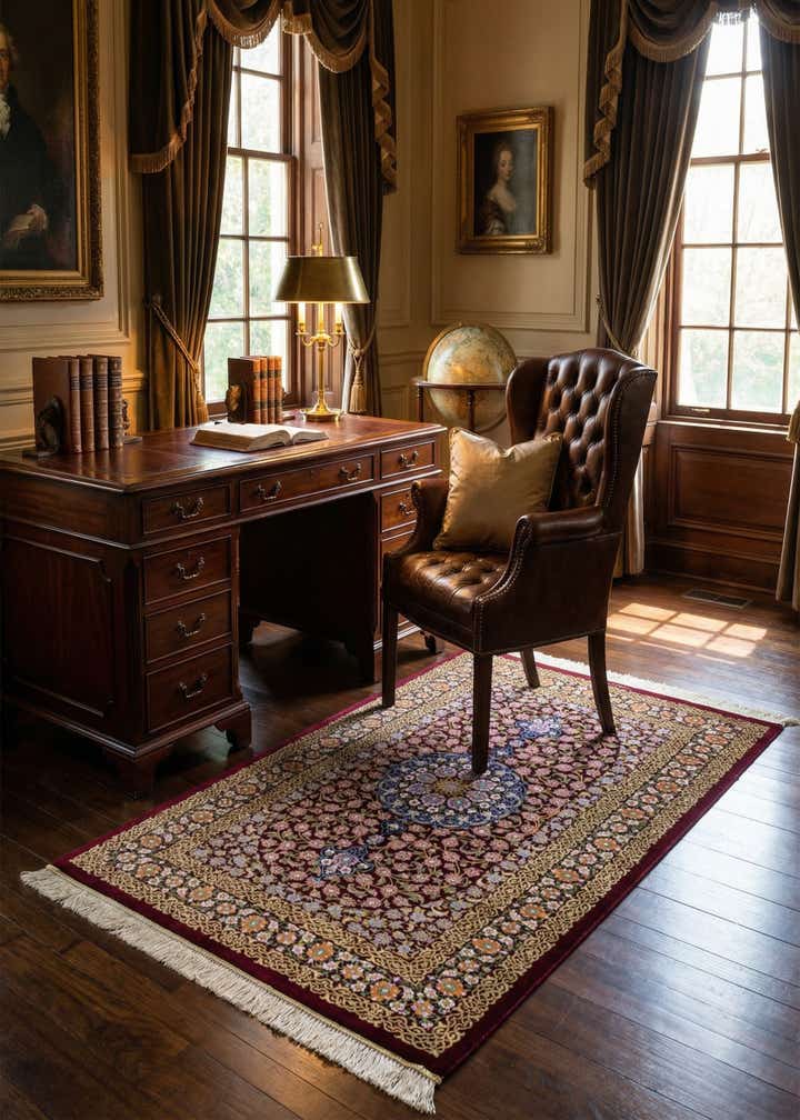 2' 7 x 4' 2 Ghom Silk Rug