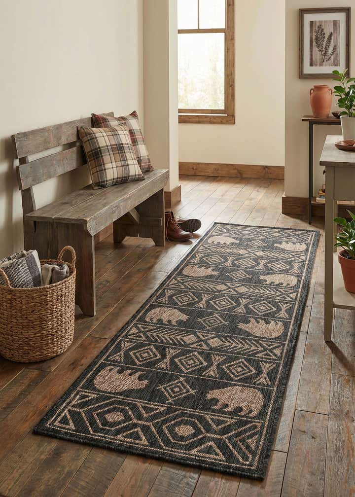 2' x 6' Easy-Clean Southwestern Indoor / Outdoor Runner Rug