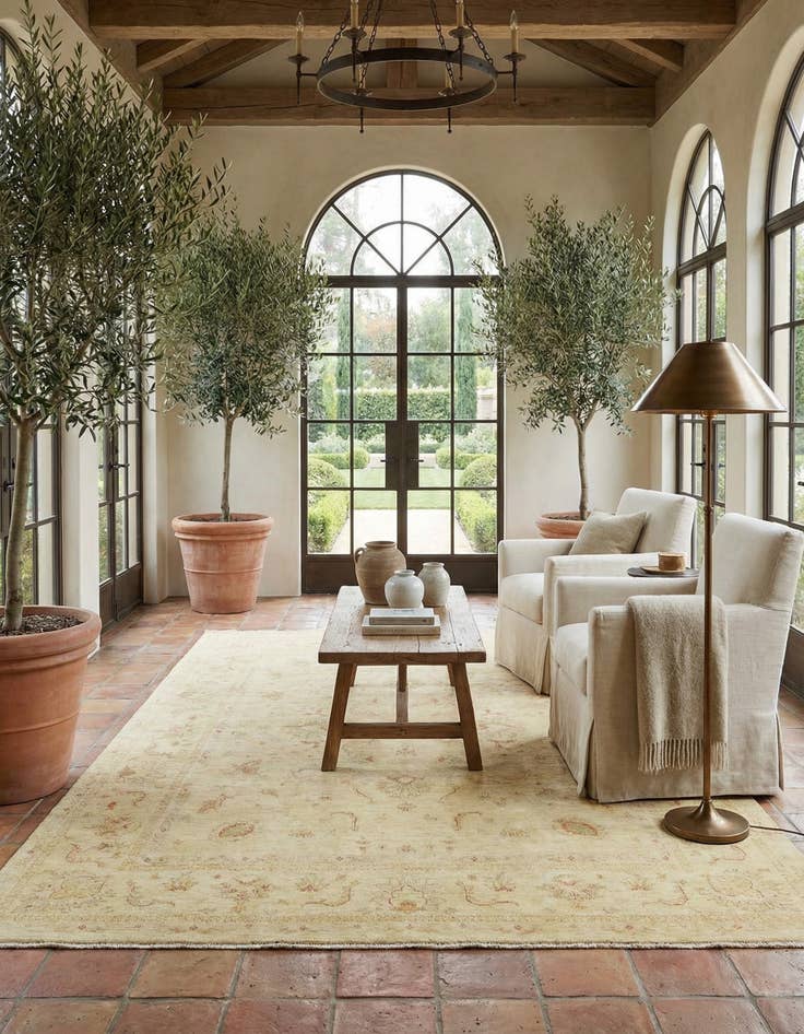 Detail image of 8' 2 x 9' 10  Hand Knotted Peshawar Ziegler Rug