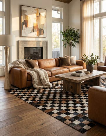 5' x 8' Cowhide Leather Rug