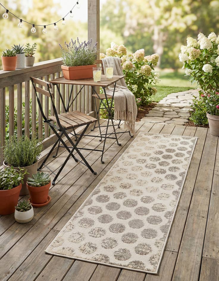 Detail image of 2' x 6' Easy-Clean Sabrina Soto Indoor / Outdoor Runner Rug