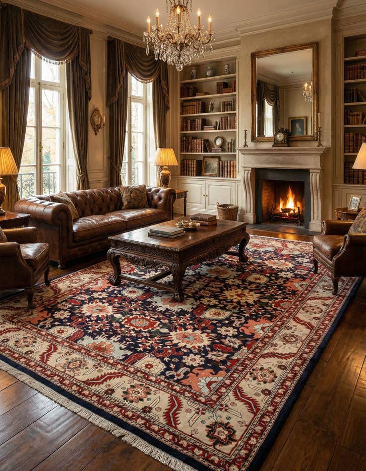 Detail image of 8' 2 x 11' 11 Hand Knotted Indo Tabriz Wool Rug