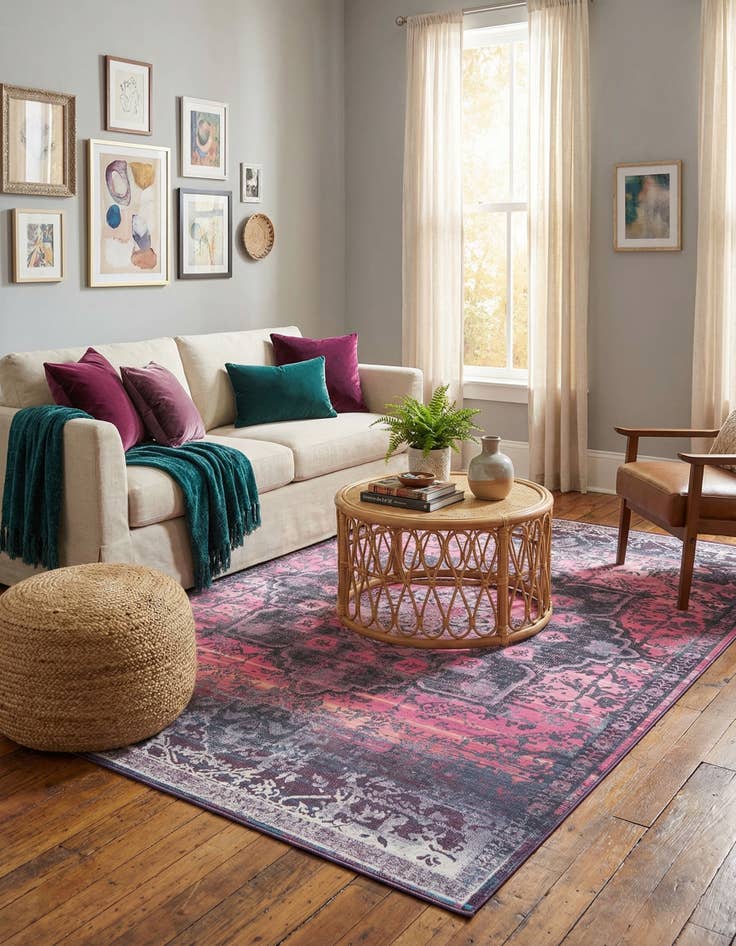 Detail image of  7' 10 x 11'  Washable Francesca Rug