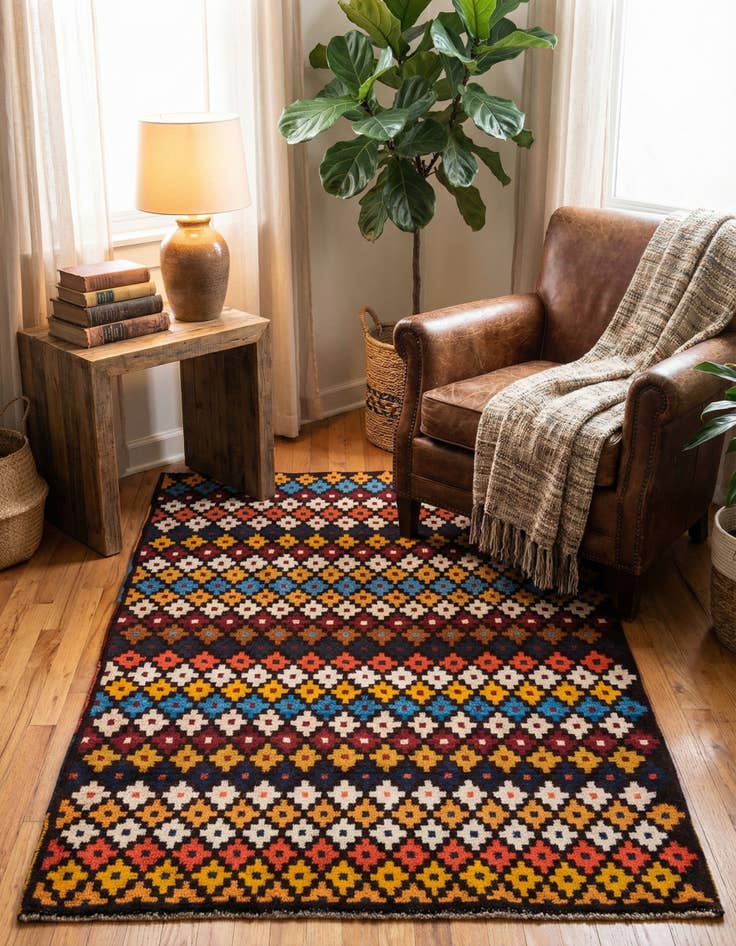 Detail image of  3' 1 x 4' 6  Hand Knotted Balouch Wool Rug