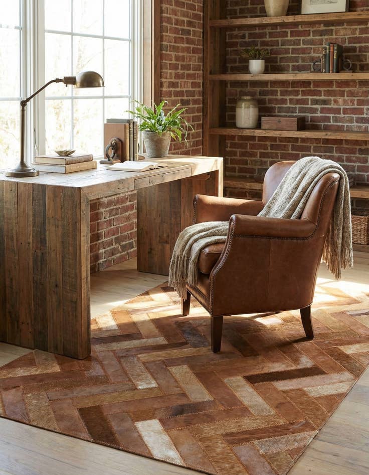 Detail image of  2' x 3' Cowhide Leather Rug