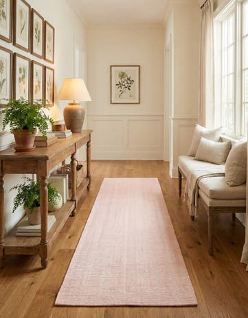 English Rose Hand Woven Jill Zarin English Manor Farmhouse Wool Runner Rug