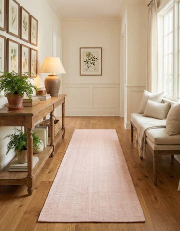 English Rose Hand Woven Jill Zarin English Manor Farmhouse Wool Runner Rug
