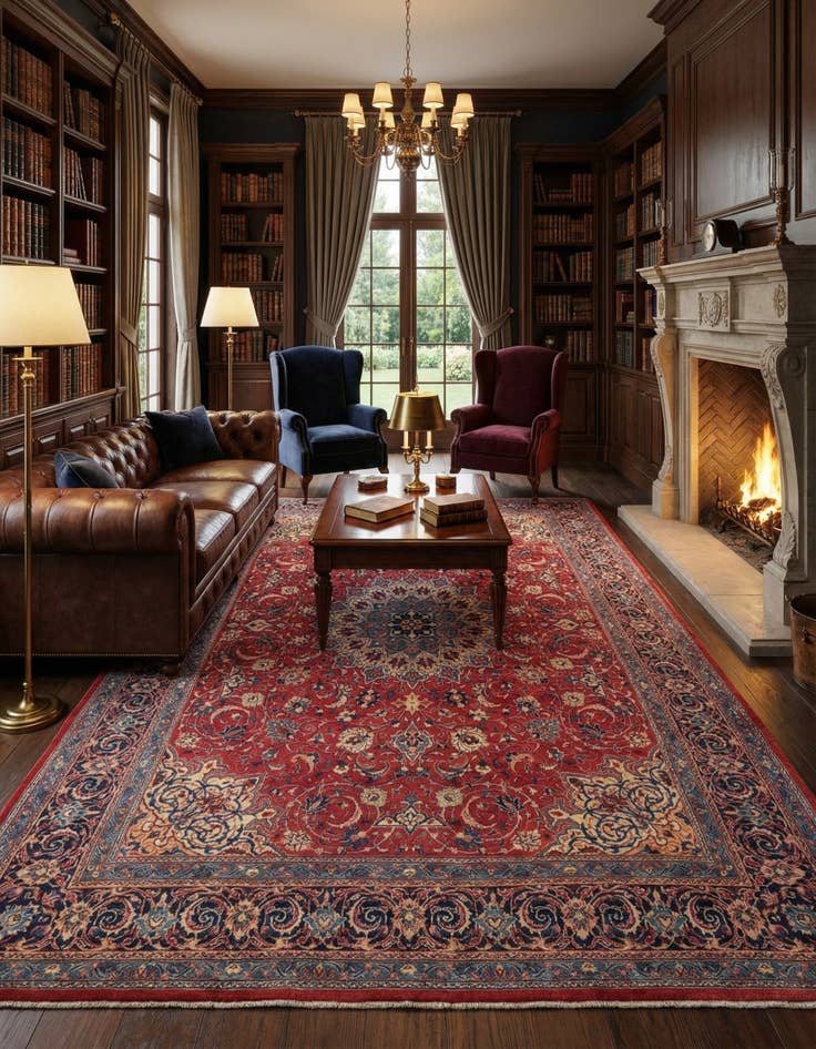 Detail image of 9' 10 x 13' 2  Hand Knotted Sarough Persian Wool Rug