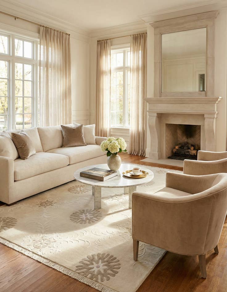 Detail image of 5' 7 x 8'  Hand Knotted Darya Wool Rug