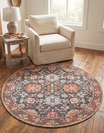 3' 6 x 3' 6 Washable Timeless Round Rug