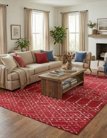 Raspberry Pink Paxon Trellis Rug