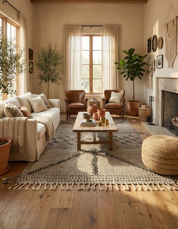 4' 10 x 8' 2 Hand Knotted Moroccan Wool Rug