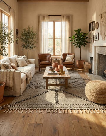 4' 10 x 8' 2 Hand Knotted Moroccan Wool Rug