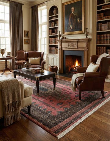 5' 3 x 7' 7 Hand Knotted Lahour Oriental Wool Rug
