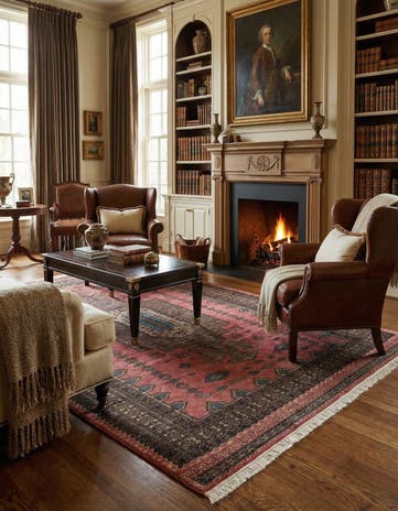 5' 3 x 7' 7 Hand Knotted Lahour Oriental Wool Rug