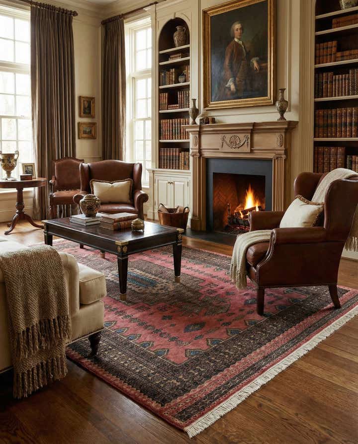 5' 3 x 7' 7 Hand Knotted Lahour Oriental Wool Rug