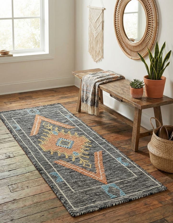 2' x 5' 1 Hand Woven Kilim Wool Runner Rug